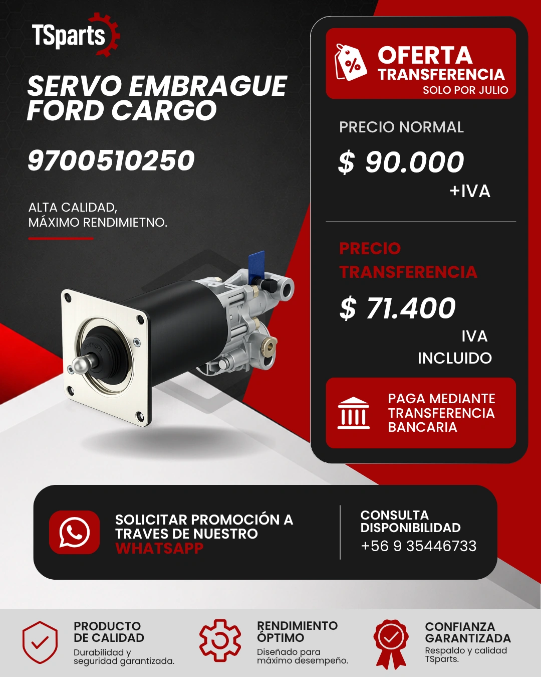 Servo Embrague Ford Cargo 9700510250 - Imagen 2